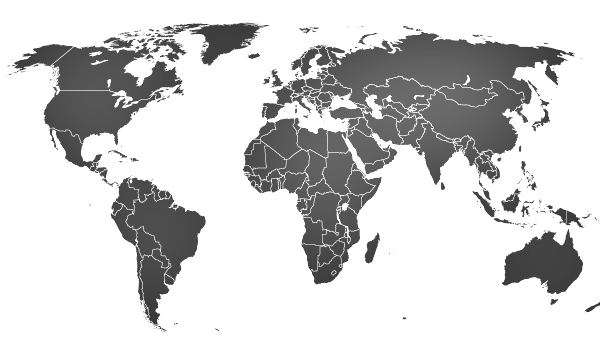 Dotted world map with office locations